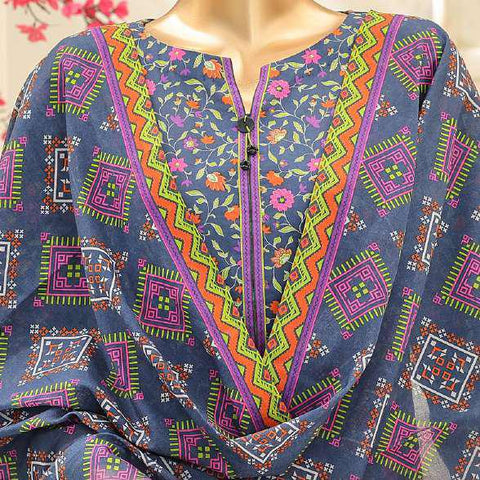 Summer Shades by HZ Textiles | Printed 3 Piece Unstitched Lawn Suit D-4