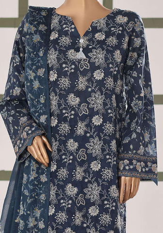 HZ Textiles – Mehak Slub Lawn Embroidered Collection Vol-02 D-7
