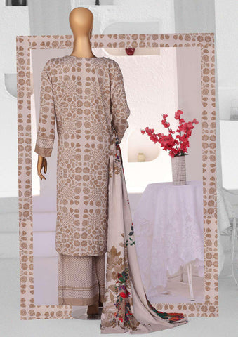 HZ Linen Wintery Printed Unstitched 3 Piece Suit D-4
