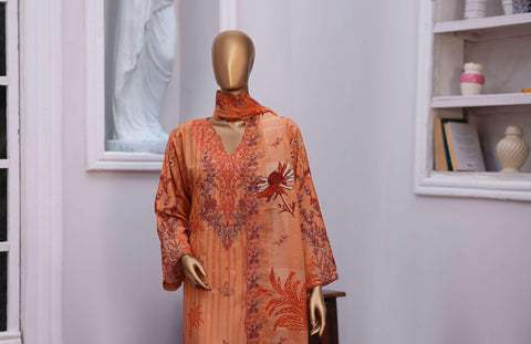 Winter Cut Dana | 3 Piece Semi-Stitched Embroidered Suit D-7
