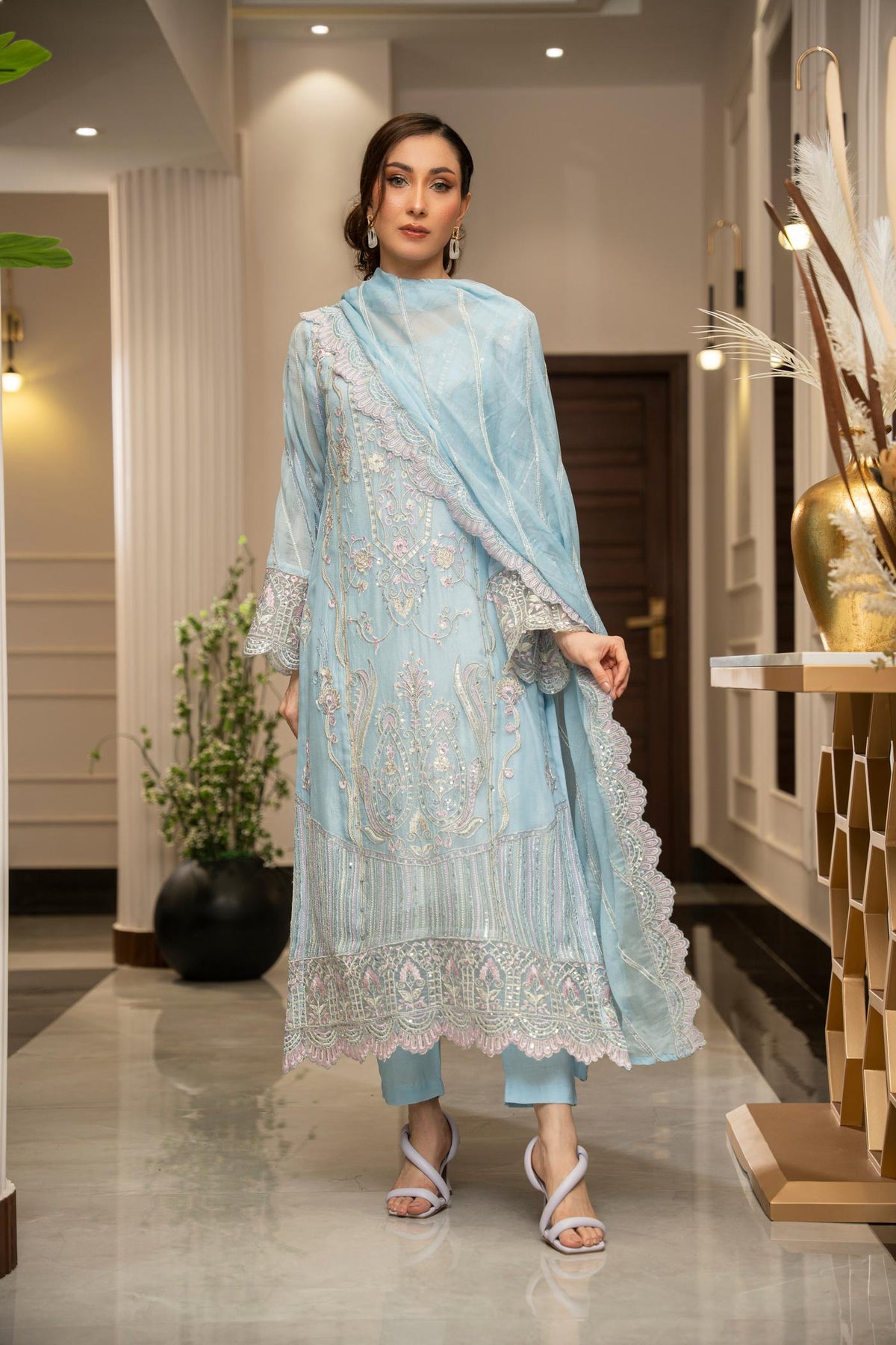 ZOUJ  ENSEMBLES Unstitched Chiffon Coll ‘24-25 D-ZJCH - 0016