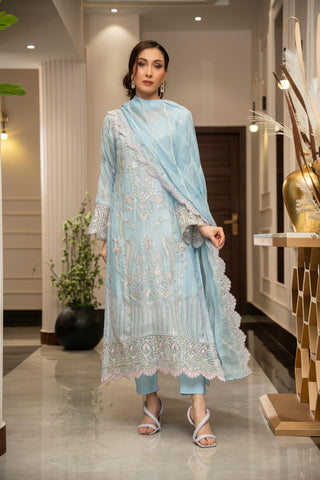 ZOUJ  ENSEMBLES Unstitched Chiffon Coll ‘24-25 D-ZJCH - 0016