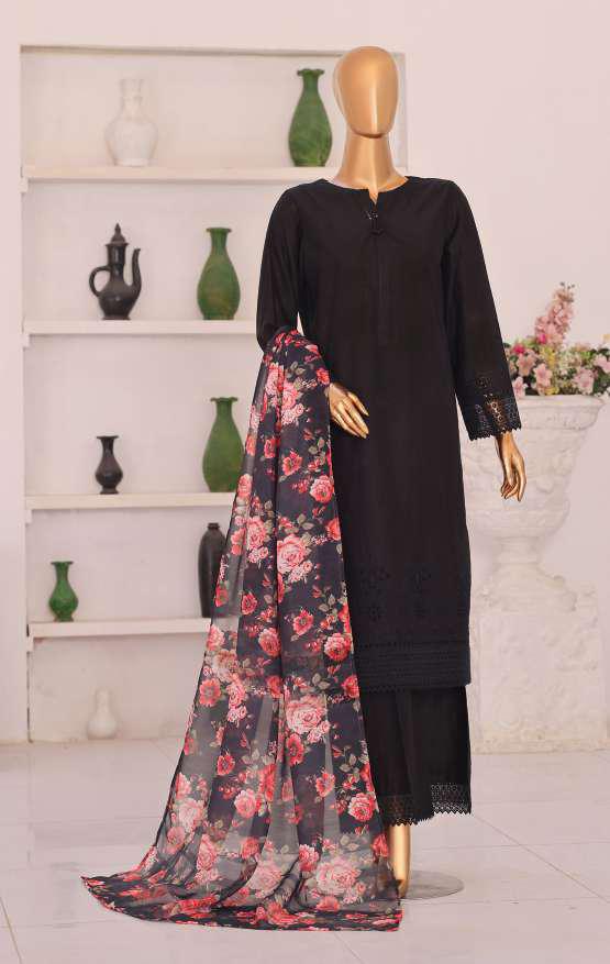 Floral Vibes by HZ Textiles | Embroidered 3 Piece Unstitched Lawn Suit D-3