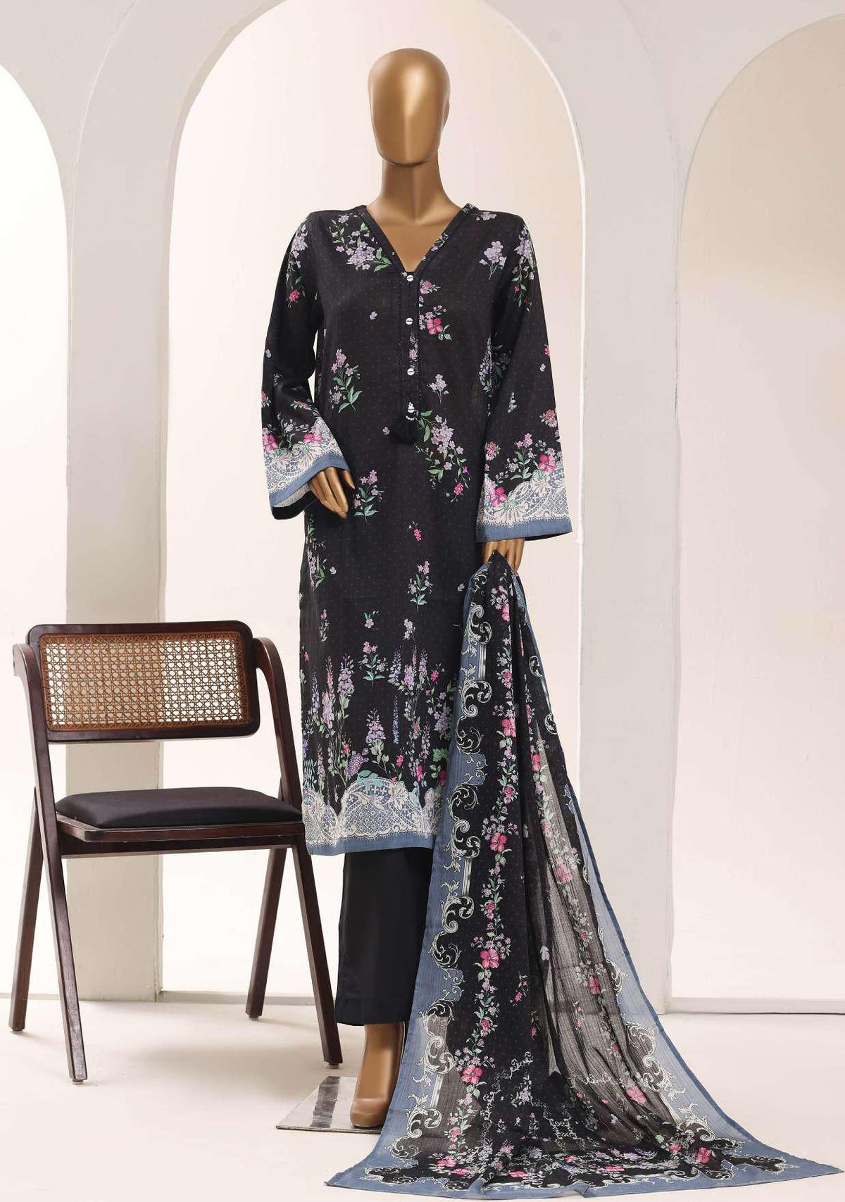 Sadabahar Printed Lawn Vol-12 | Printed Lawn 3 Piece Stitched Suit D-11