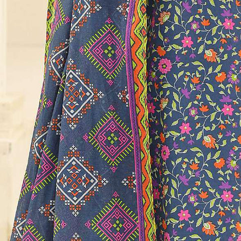 Summer Shades by HZ Textiles | Printed 3 Piece Unstitched Lawn Suit D-4