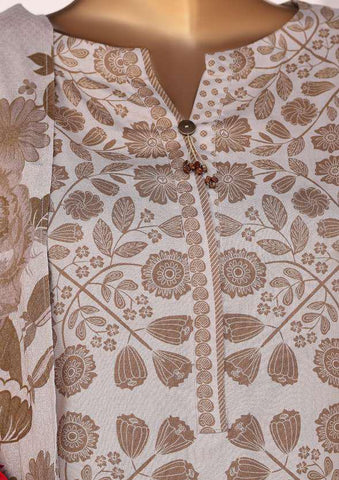 HZ Linen Wintery Printed Unstitched 3 Piece Suit D-4