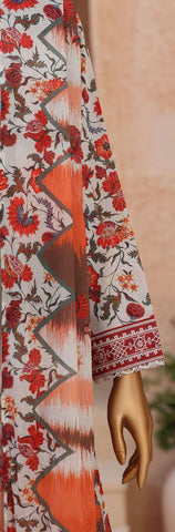 ASASA by HZ Textiles | Digital Printed Embroidered 3 Piece Unstitched Lawn Suit D-3