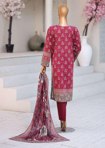 Premium Daily Wear by HZ Textiles Vol-5 | Embroidered Lawn 3 Piece Unstitched Suit D-7