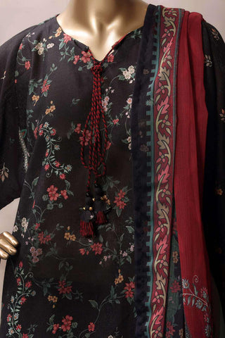 Sadabahar Printed Chamti Cotton | 3 Piece Stitched Kaftan Suit D-11