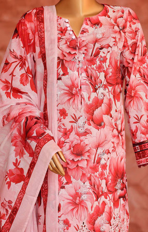 Elegant by HZ Textiles | Embroidered 3 Piece Unstitched Lawn Suit D-8