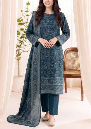 VS Textiles Pashmina Dhanak Printed Unstitched 3 Piece Suit D-9
