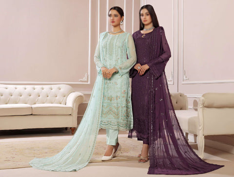 Fleur Luxury Embroidery Chiffon Coll25 By Soghat D-05