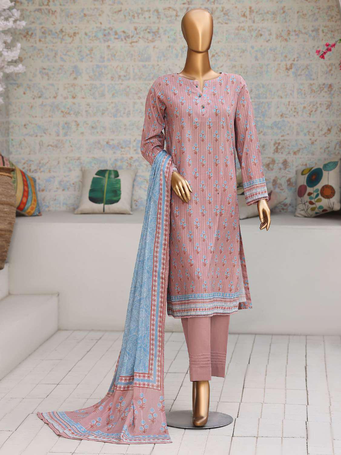 Nayab by HZ Textiles | Printed Lawn 3 Piece Unstitched Suit D-4