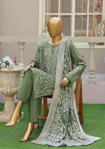 HZ Velvet Royal Needlework Luxe 3-Piece Unstitched Suit D-4