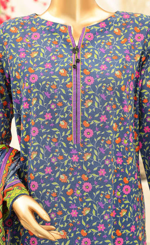 Summer Shades by HZ Textiles | Printed 3 Piece Unstitched Lawn Suit D-4