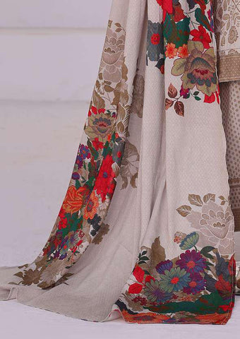 HZ Linen Wintery Printed Unstitched 3 Piece Suit D-4