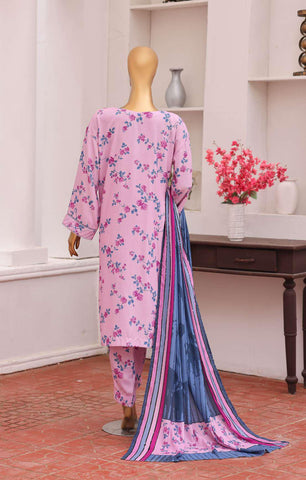 HZ Viscose Twill Printed Unstitched 3 Piece Suit D-5
