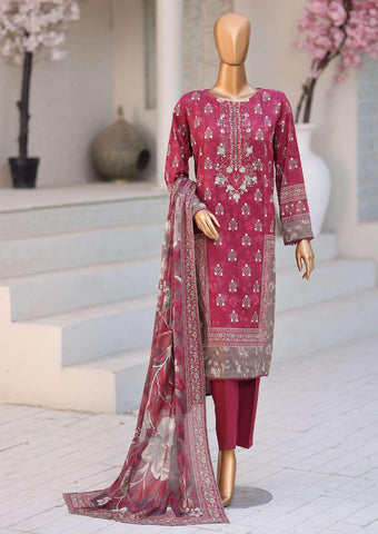Premium Daily Wear by HZ Textiles Vol-5 | Embroidered Lawn 3 Piece Unstitched Suit D-7