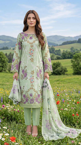 Colors by AlZohaib | Digital Printed 3 Piece Unstitched Lawn Suit D-4