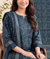 VS Textiles Pashmina Dhanak Printed Unstitched 3 Piece Suit D-9