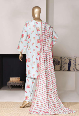 Bin Saeed Printed Stitch Lawn 2026 | 3 Piece Stitched Suit D-4