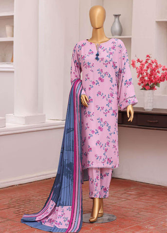 HZ Viscose Twill Printed Unstitched 3 Piece Suit D-5