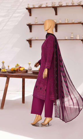 Venice by HZ Textiles | Premium Embroidered Cotton Lawn 3 Piece Unstitched Suit D-3
