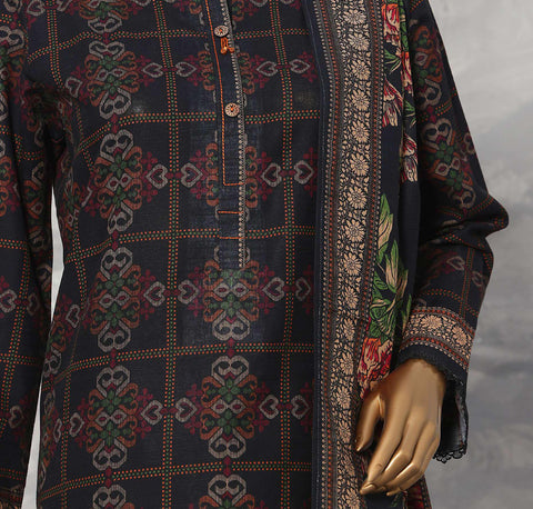 Co-Ords 3Pc Printed Khaddar Un-Stitched Coll By Hz-8