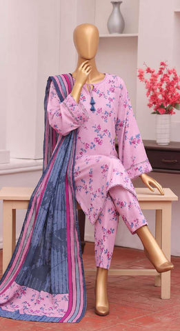 HZ Viscose Twill Printed Unstitched 3 Piece Suit D-5