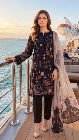 Colors by AlZohaib vol-2 | Digital Printed Lawn 3 Piece Unstitched Suit D-10