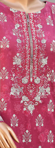 Premium Daily Wear by HZ Textiles Vol-5 | Embroidered Lawn 3 Piece Unstitched Suit D-7