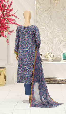 Summer Shades by HZ Textiles | Printed 3 Piece Unstitched Lawn Suit D-4