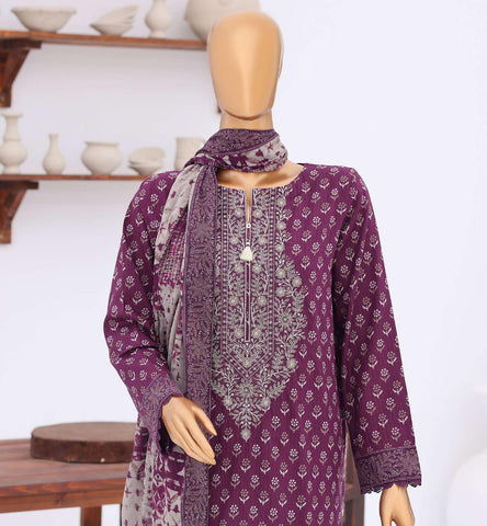 Premium Daily Wear by HZ Textiles | Embroidered Lawn 3 Piece Unstitched Suit D-6