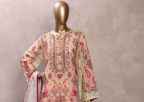 Sadabahar Printed Chamti Cotton | 3 Piece Stitched Kaftan Suit D-12