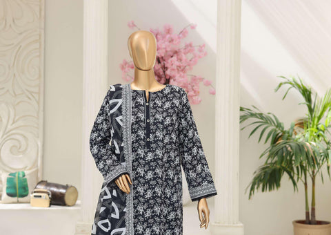 Summer Shades by HZ Textiles | Printed 3 Piece Unstitched Lawn Suit D-5