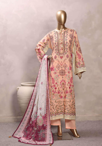 Sadabahar Printed Chamti Cotton | 3 Piece Stitched Kaftan Suit D-12