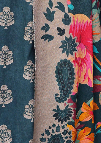 HZ Linen Wintery Printed Unstitched 3 Piece Suit D-5