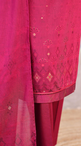Valencia by HZ Textiles | Jacquard Embroidered 3 Piece Unstitched Suit D-10