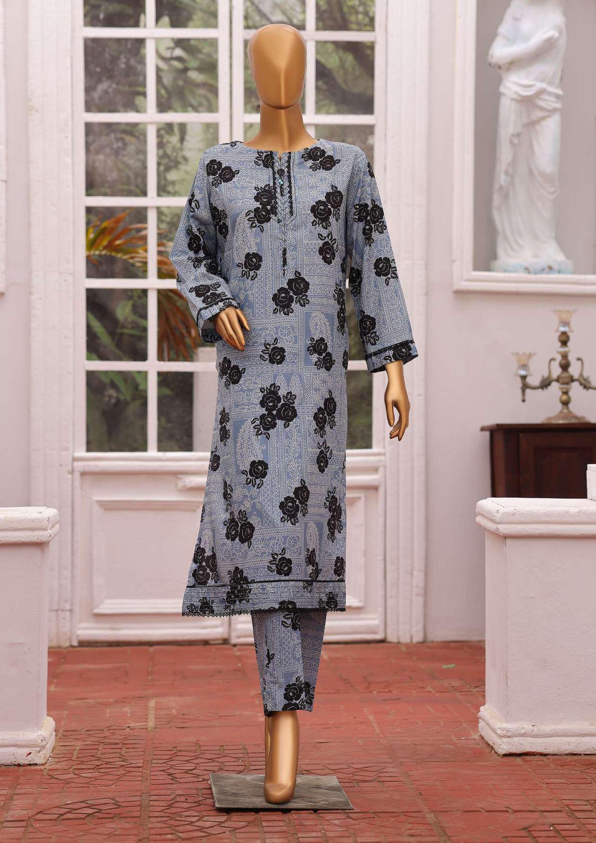 HZ Linen Wintery Printed Co-Ord Set D-7
