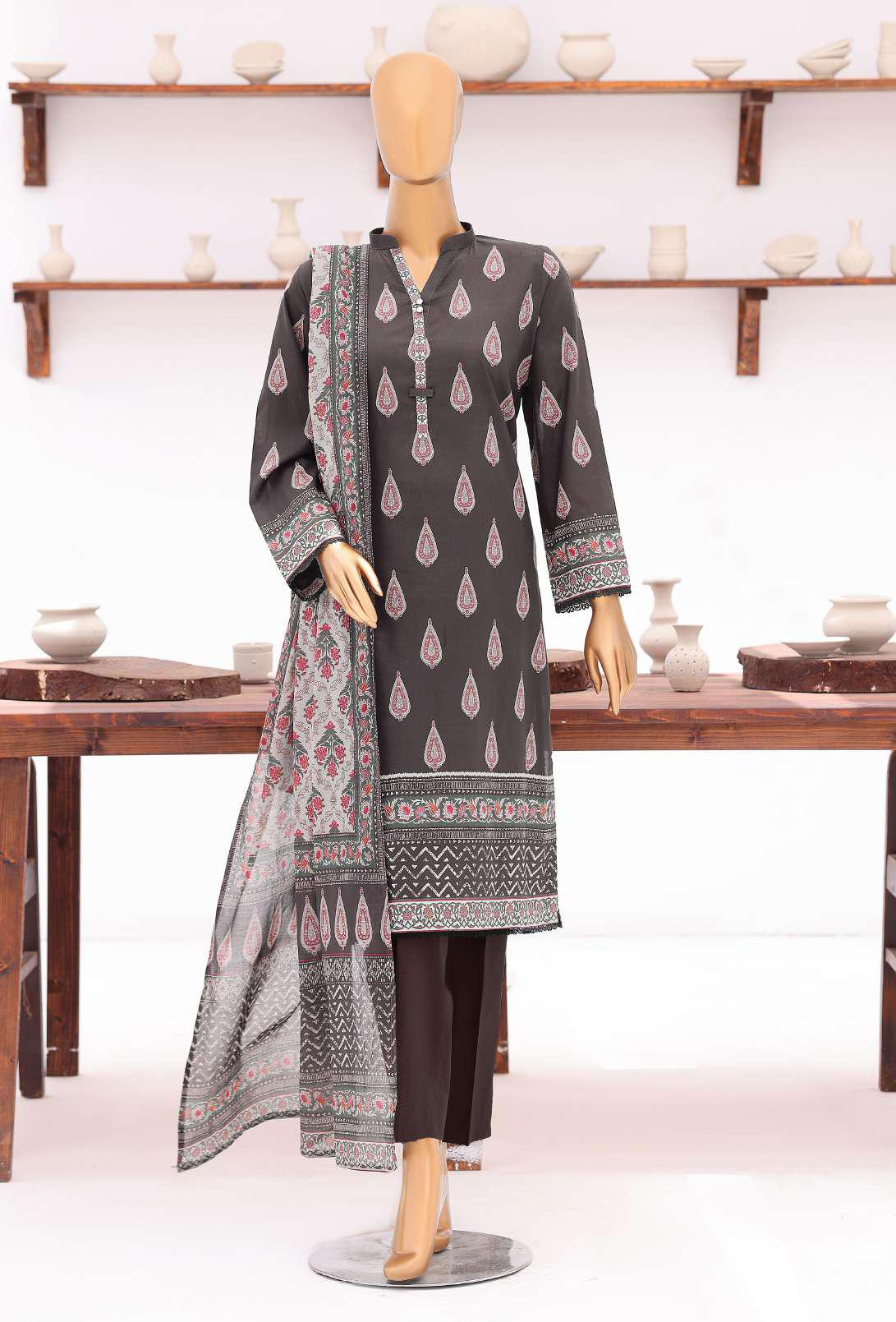 Platinum Jaipuri Prints by HZ Textiles | Digital Printed Lawn 3 Piece Unstitched Suit D-5