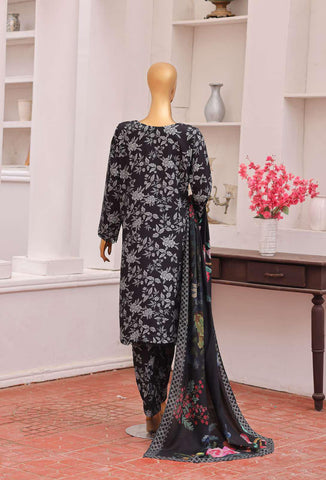 HZ Viscose Twill Printed Unstitched 3 Piece Suit D-6