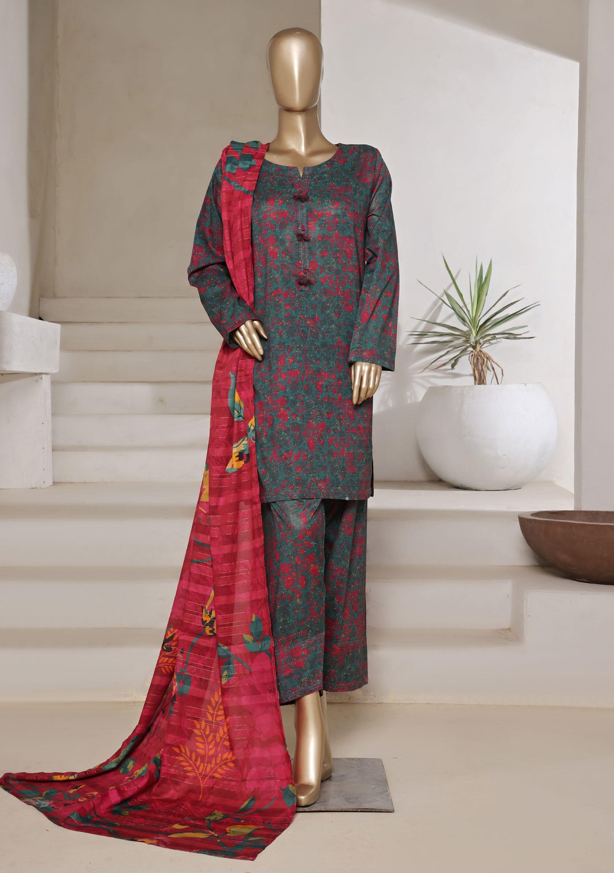 Printed Cotton With Farshi Shalwar Vol-02 By Sadabahar D-07