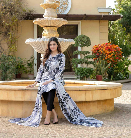Naimal Lawn Slub Digital Print Vol-2 By Tawakkal D-08