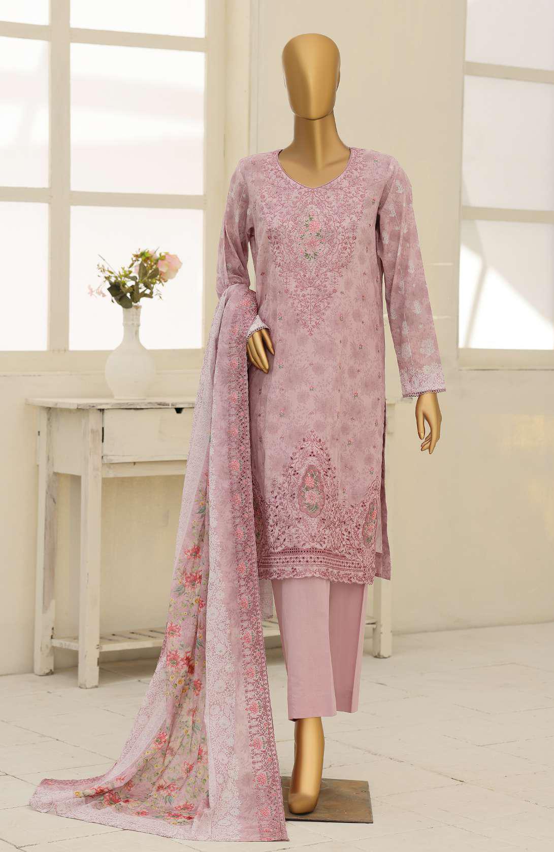 Premium Eid Edit by HZ Textiles | Embroidered 3 Piece Unstitched Lawn Suit D-6