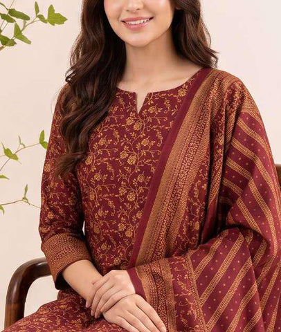 VS Textiles Pashmina Dhanak Printed Unstitched 3 Piece Suit D-10