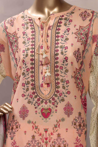Sadabahar Printed Chamti Cotton | 3 Piece Stitched Kaftan Suit D-12