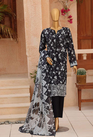 ASASA by HZ Textiles | Digital Printed Embroidered 3 Piece Unstitched Lawn Suit D-8