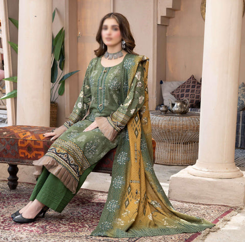 Noori Digital Printed Khaddar Winter Coll 3 Piece Suit By Sobia Waseem D-04