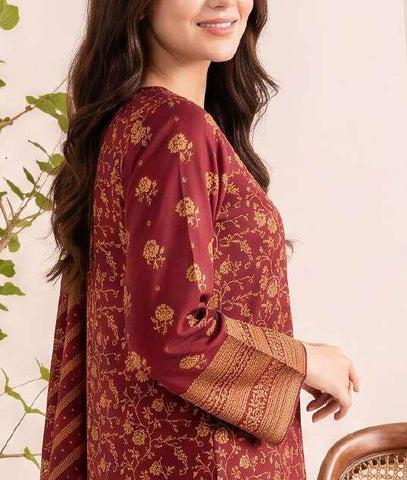VS Textiles Pashmina Dhanak Printed Unstitched 3 Piece Suit D-10