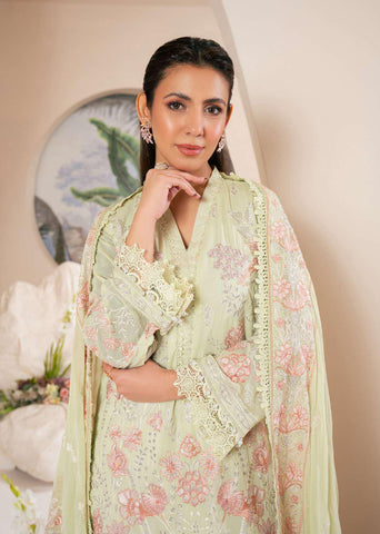 Johra Pinks Swiss Voil Embroidered with Chiffon Dupatta Unstitched 3 Piece by Johra Arts D-10